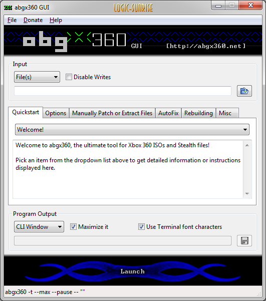 ABGX360 lancement et chargement d'une image ISO Xbox 360 XGD2 ou XGD3