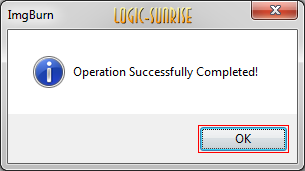 Gravure terminée avec succès dans ImgBurn pour un jeu Xbox 360 XGD2 ou XGD3