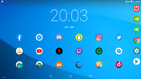 Capture réelle du bureau Android proposé par Hack Console sur Nintendo Switch