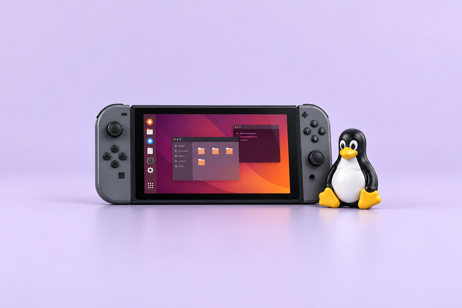 Illustration du bureau Linux Ubuntu sur Switch