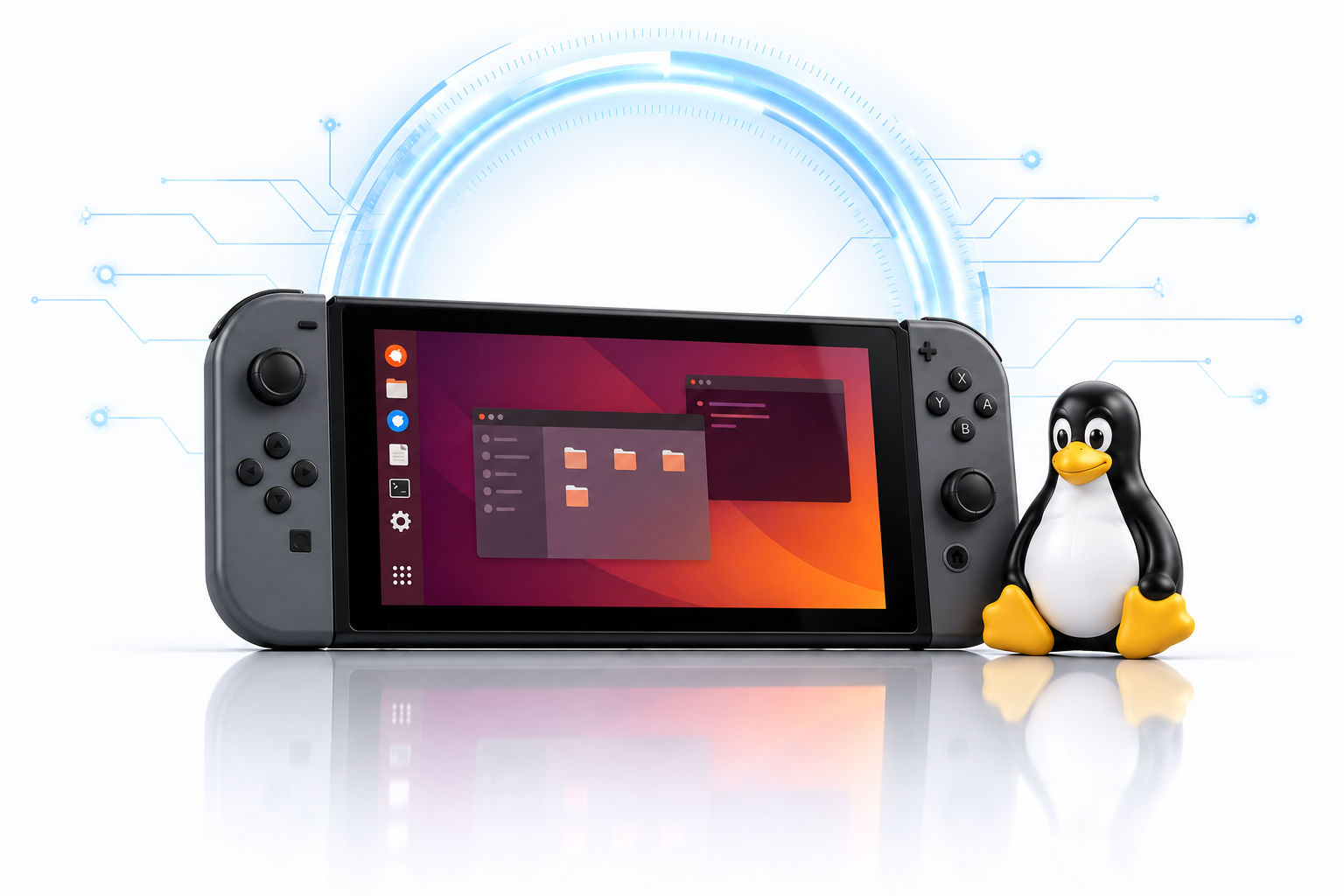 Illustration de Linux Ubuntu sur Nintendo Switch