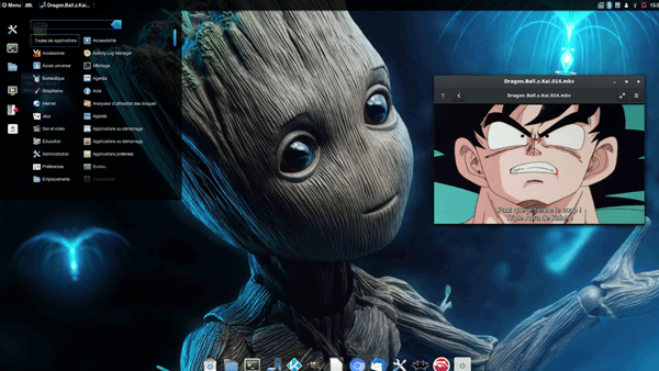 Capture du bureau Linux et de ses applications sur une Switch préparée par Hack Console
