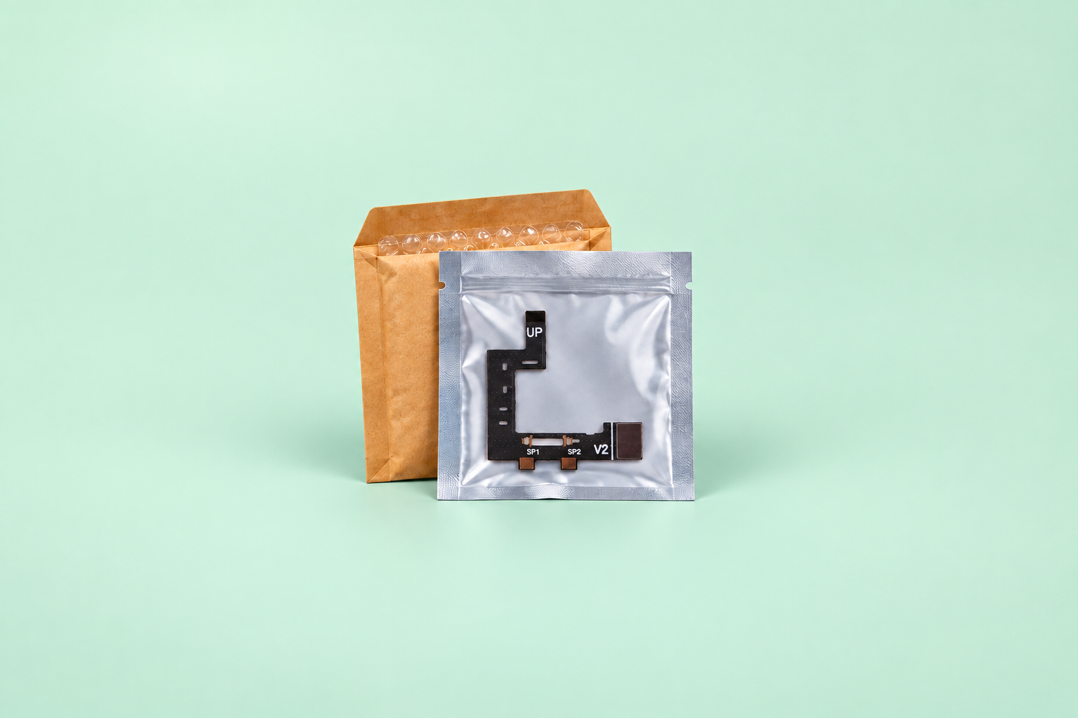 Enveloppe et nappe CPU protégée dans une pochette