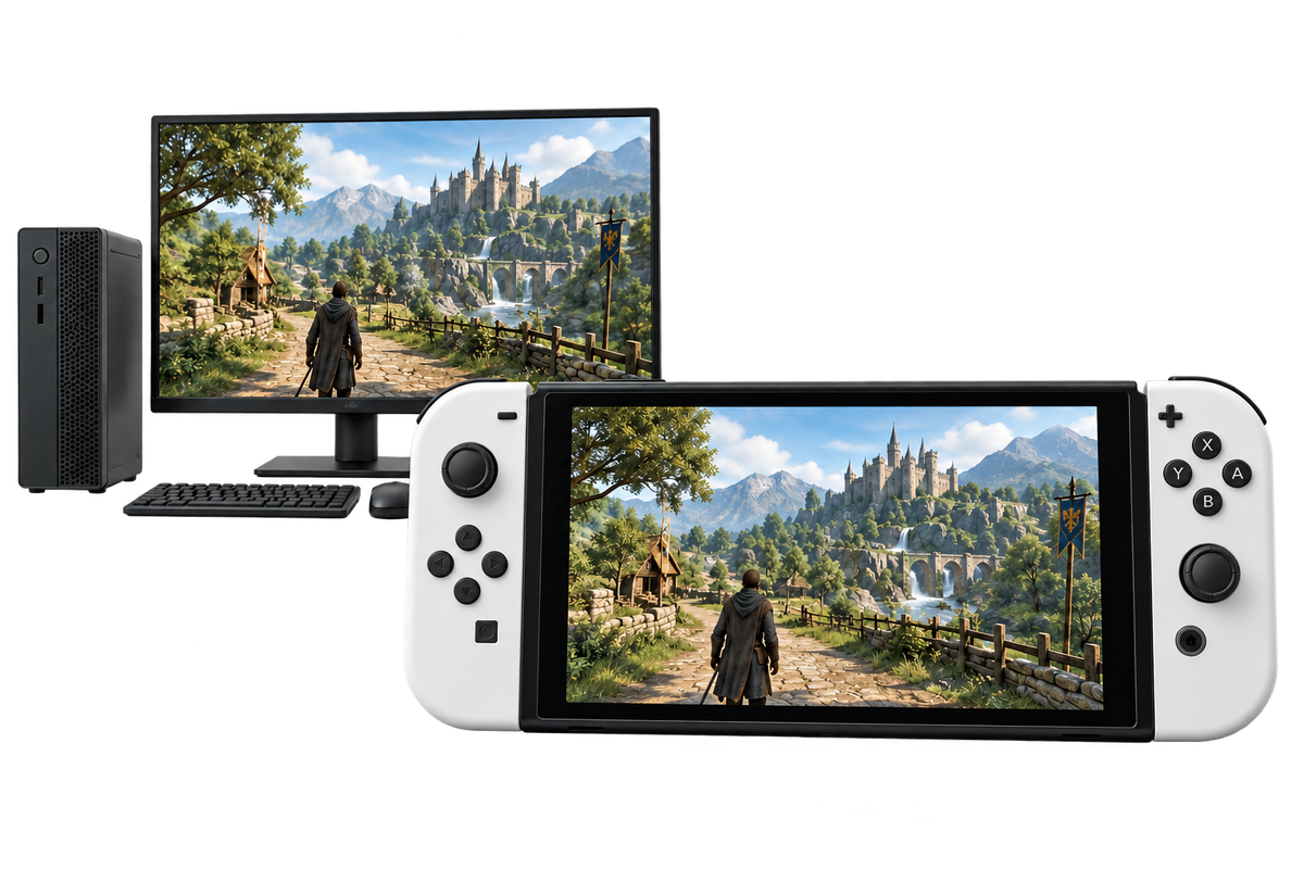 Jeu diffusé depuis un ordinateur vers une Switch