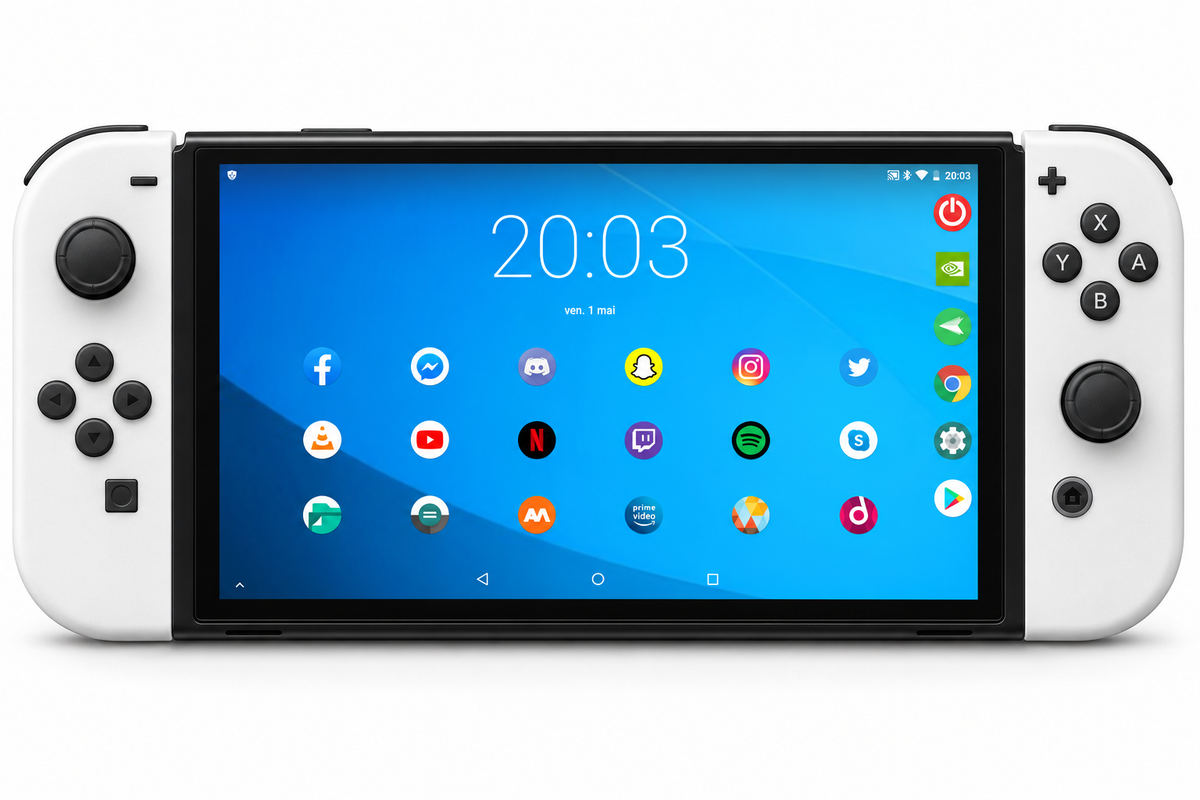 Switch affichant un bureau Android